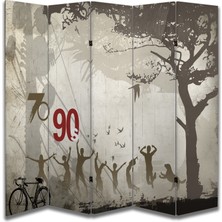Yaşam Temalı Özel Tasarım Paravan Room Divider 180 x 200 cm