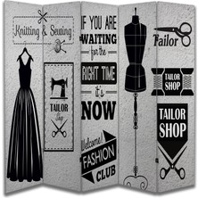 Moda Temalı Özel Tasarım Paravan Room Divider 180 x 200 cm