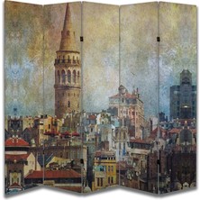 Şehir Temalı Özel Tasarım Paravan Room Divider 180 x 200 cm