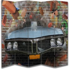 Araba Temalı Özel Tasarım Paravan Room Divider 180 x 200 cm