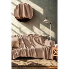 Pamuklu Kaymaz Koltuk Çekyat Örtüsü&koltuk Şalı Çizgi Desenli 170 x 210