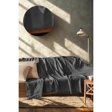 Pamuklu Kaymaz Koltuk Çekyat Örtüsü&koltuk Şalı Çizgi Desenli 170 x 210