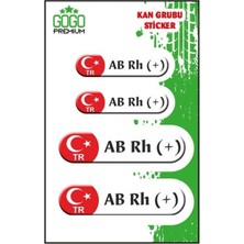 Kan Grubu Iıı Ab Rh(+) Beyaz Dörtlü Damla Etiket