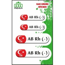 Kan Grubu Iıı Ab Rh(-) Beyaz Dörtlü Damla Etiket