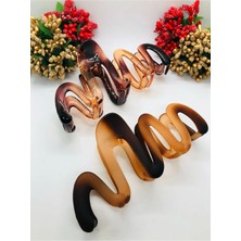 Fransız Tasarımı Dalgalı Mat ve Parlak Saç Tokası 2’li Pinterest Ithal Mandal Toka 13 cm