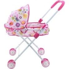 Brother Toys Yataklı ve Tenteli Kaliteli Metal Oyuncak Puset Bebek Arabası