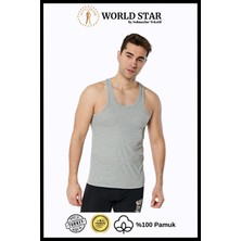 World Star 6'lı Gri Erkek Atlet – Pamuklu Penye – Rahat ve Dayanıklı