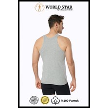 World Star 6'lı Gri Erkek Atlet – Pamuklu Penye – Rahat ve Dayanıklı
