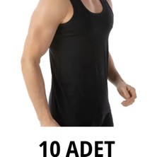 Klasik Siyah Atlet Suprem Kumaş %100 Coton 10'lu Hertip Sporcu Atlet