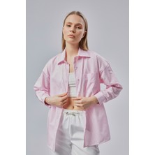 Çizgili Oversize Kadın Gömlek