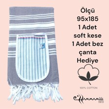 Pamuk Peştemal Gri Kese ve Çanta