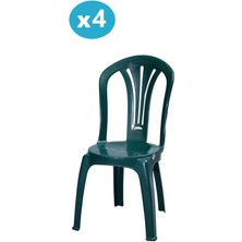Omnipazar MT-GF193 Foglia Plastik Bahçe Balkon Sandalye 4'lü Set