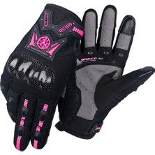 Scoyco MC20W Carbon Dokunmatik Korumalı Kadın Yazlık Pembe Motosiklet Eldiveni