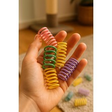 Karışık Renkli Spiral Yay Kedi Oyuncağı 10'lu Set - Esnek, Dayanıklı, Eğlenceli