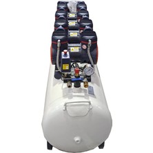  Attlas 200 Litre Yağsız Sessiz Kompresör 4 HP Monofaze + 5 Parça Havalı Set | Profesyonel Kullanım