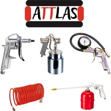  Attlas 200 Litre Yağsız Sessiz Kompresör 4 HP Monofaze + 5 Parça Havalı Set | Profesyonel Kullanım