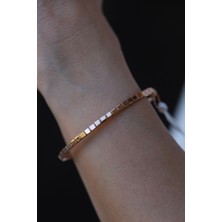 14 Ayar Altın Arpaş Rose Küp Sıralı Kelepçe