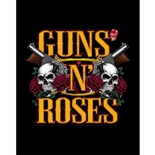 Guns N Roses Text Skull Siyah Büyük Sırt Patch Yama