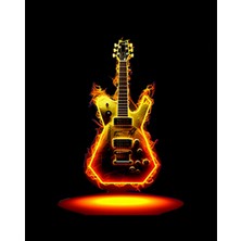 Electro Guitar Fire Büyük Sırt Patch Yama