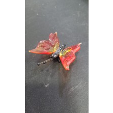 6cm Cam Metal Kelebek El Yapım Zanaat Figür Heykel Dekoratif Ürün Hayvan Minyatür Hediyelik 1 Adet