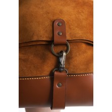 Deri Kadın Süet Taba Çanta - 21020 / 33x32x6
