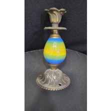 Vintage Cam Metal Şamdan Mumluk 16CM Istanbul Atika Görünümlü Collection Antique Kadıköy 1 Adet