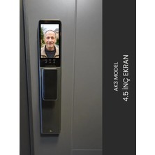 Koresan Akıllı Kilit Tuya - AK3+ Model: Yüz, Avuç içi Tanıma - Parmak Izi - Wifi - Parola