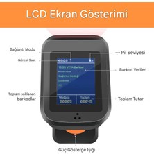 Tera HW0006 Ekranlı Kablosuz 1d 2d Qr Barkod Okuyucu | Şarjlı Standlı ve 3'ü 1 Arada (Bluetooth, 2.4G, USB) Bağlantılı