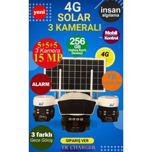 AV-S833 Solar 15MP 3 Lensli Kamera | 4g Sım | Güneş Panelli | Güçlü Batarya | 3 Pır Sensör