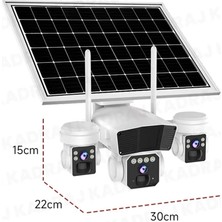 AV-S833 Solar 15MP 3 Lensli Kamera | 4g Sım | Güneş Panelli | Güçlü Batarya | 3 Pır Sensör