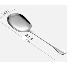 2 Adet Pratik 21 cm Paslanmaz Çelik Lüx Servis Salata Kaşığı Spatula | Çelik Yemek Servis Kaşığı