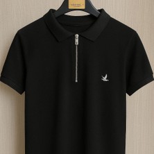 Bymn Polo Yaka Siyah Tişört
