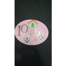 Ofis Hediyelik Oval Porselen On Numara Köpek Kemik Dekor 1 Adet