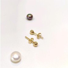 4mm Top Vidalı Küpe 14 Ayar Altın Hd Videolu