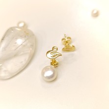 Kuğu Vidalı Küpe 14 Ayar Altın Hd Videolu