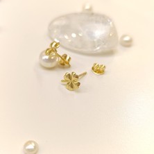 Yonca Vidalı Küpe 14 Ayar Altın Hd Videolu