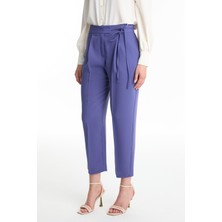 Pileli Kuşak Detaylı Menekşe Pantolon P-0229
