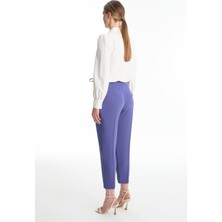 Pileli Kuşak Detaylı Menekşe Pantolon P-0229