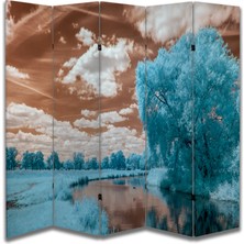 Manzara Temalı Özel Tasarım Paravan Room Divider 180 x 200 cm