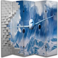 Uçak Temalı Özel Tasarım Paravan Room Divider 180 x 200 cm