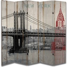 Şehir Temalı Özel Tasarım Paravan Room Divider 180 x 200 cm