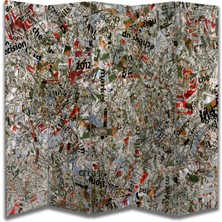 Motifli Özel Tasarım Paravan Room Divider 180 x 200 cm
