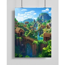 Minecraft Oyun Posteri - Çerçevesiz Fotoğraf Kağıdı