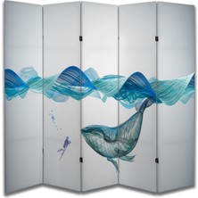 Soyut Temalı Özel Tasarım Paravan Room Divider 180 x 200 cm