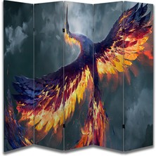 Anka Kuşu Motifli Özel Tasarım Paravan Room Divider 180 x 200 cm