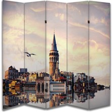 Şehir Temalı Özel Tasarım Paravan Room Divider 180 x 200 cm