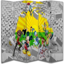 Çocuk Temalı Özel Tasarım Paravan Room Divider 180 x 200 cm