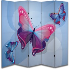 Kelebek Temalı Özel Tasarım Paravan Room Divider 180 x 200 cm