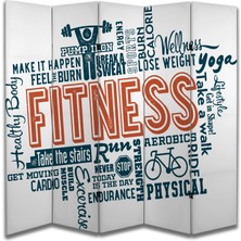 Fitness Temalı Özel Tasarım Paravan Room Divider 180 x 200 cm