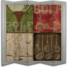 Golf Temalı Özel Tasarım Paravan Room Divider 180 x 200 cm